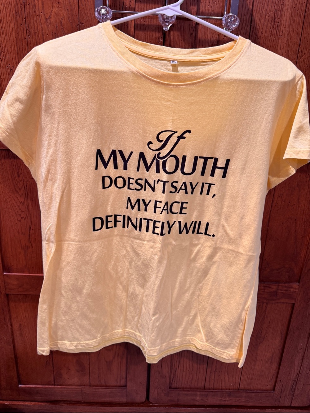 Yellow Graphic Womens Tee - If My Mouth Doesn't Say It